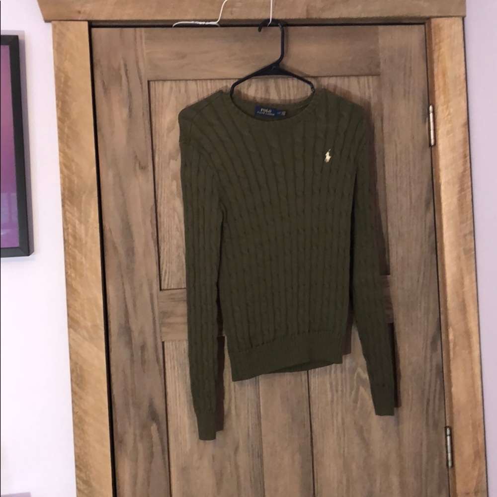 Army Green Polo Sweater